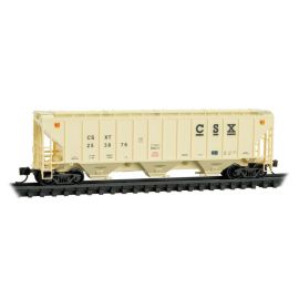 Micro-Trains N Scale 3-Bay Covered Hopper CSX #253876 High Side 489-9600230