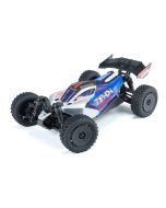 ARRMA Typhon Grom 1/18 Scale Brushed 4x4 Buggy Blue ARA2106T1 Three Quarter View
