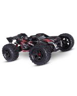 Traxxas Sledge 1/8 4wd Brushless Monster Truck Belted Tires Red 95096-4 Three Quarter View