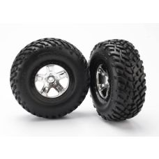 Traxxas Pre-Mounted Chrome Short Course Tires & Wheels tra5873x