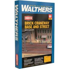 Walthers Cornerstone HO Brick Craneway Base and Street 3 Pack Kit 933-4097