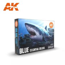 AK Interactive Blue Essential Colors 3G Acrylic Paint Set