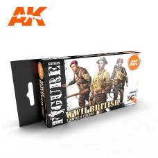 AK Interactive WWII British Uniform Colors 3G Acrylic Paint Set