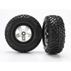 Traxxas Pre-Mounted Chrome Front 2WD Slash Tires & Wheels 5875X