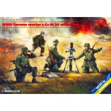 ICM 1/35 WWII German sGrW34 Mortar with Crew Plastic Model Kit