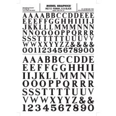 Large Roman Black Letters Dry Transfer Decals MG713