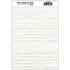 Gothic White Letters Dry Transfer Decals