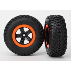 SCT Orange Beadlock Wheels & Tires (2)