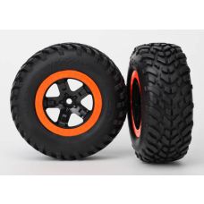 SCT Orange Beadlock Wheels & Tires (2)