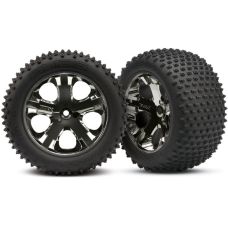 Rear Black Chrome Wheels and Alias tires (2)