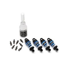 Blue Anodized Aluminum Shocks (4) LaTrax Rally