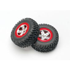 SCT Red Beadlock Wheels and Tires (2)