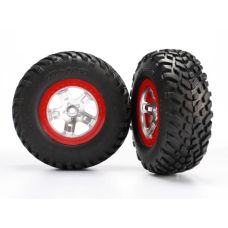 SCT Red Beadlock Wheels & S1 Racing Tires (2)