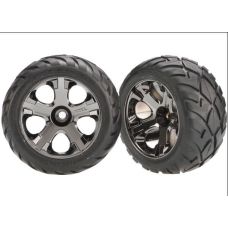 Front Black Chrome Wheels and Anaconda Tires (2)