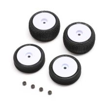 Losi Micro-B Tires & White Wheels Mounted 