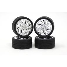 Pegasus 1/24-1/25 Chrome Cyclones w/Tires (4) 1218