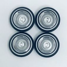 Pegasus 1/24-1/25 Scale Chrome D's Rims w/Tires (4) 1309