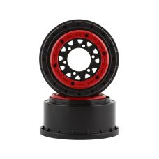Pro-Line Raid SC Bead-Loc 1/10 Scale 2.2"/3.0" Red/Black Wheels (2) 2811-04