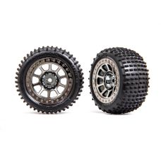 Traxxas Bandit Black Chrome 2.2" Rear Assembled Tires & Wheels
