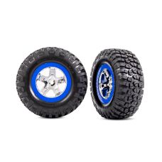 Traxxas Slash Blue Assembled F/R Tires & Wheels
