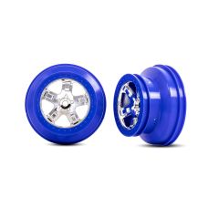 Traxxas Slash Blue Beadlock SCT Chrome Wheels