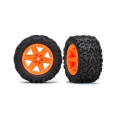 Traxxas Rustler 2wd Rear Mounted Wheels and Tires Orange