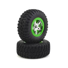 Traxxas SCT Green Beadlock Wheels & Tires (2)