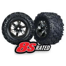 Traxxas X-Maxx/XRT Black Chrome Mounted 8S Tires & Wheels