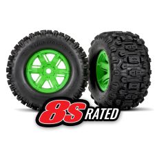 Traxxas X-Maxx Assembled Green Tires & Wheels