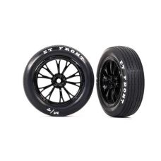 Traxxas Drag Slash Front Mounted Tires & Black Wheels 9474
