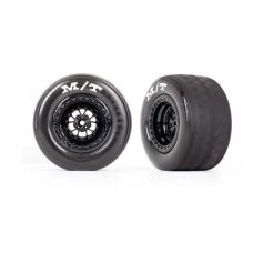 Traxxas Drag Slash Rear Mounted Tires & Black Wheels 9475