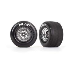 Traxxas Drag Slash Rear Mounted Tires & Chrome Wheels 9474R