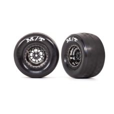 Traxxas Drag Slash Rear Mounted Tires & Black Chrome Wheels 9475X