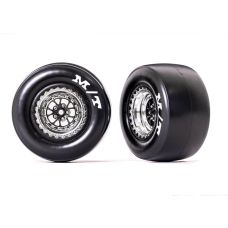 Traxxas Drag Slash Mickey Thompson Rear Black & Chrome Tires & Wheels