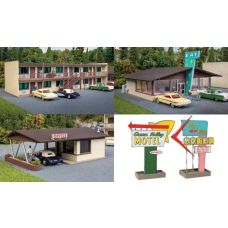 Walthers Cornerstone HO Scale Vintage Motor Hotel with Office and Restaurant Kit