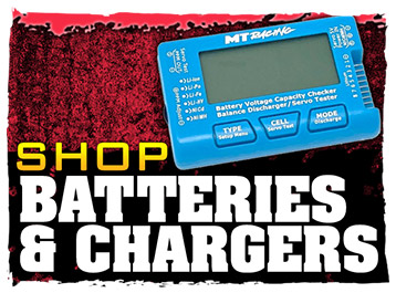 Image displaying RC batteries and chargers.